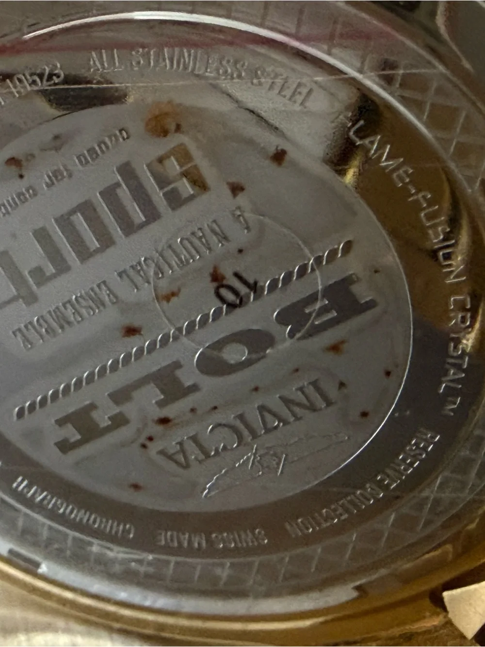 Invicta Gold and Silver-Tone Watch Caseback